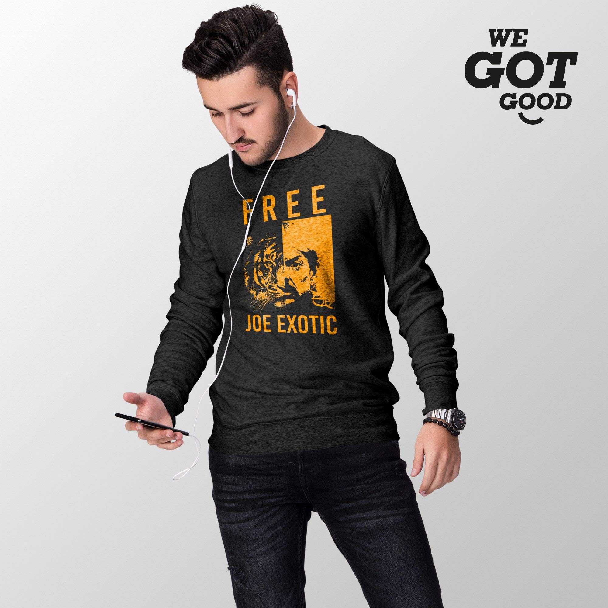 Free Joe Exotic Sweatshirt | Tiger King Graphic Hoodie for Men & Women | Perfect for Cosplay, Halloween & Netflix Fans