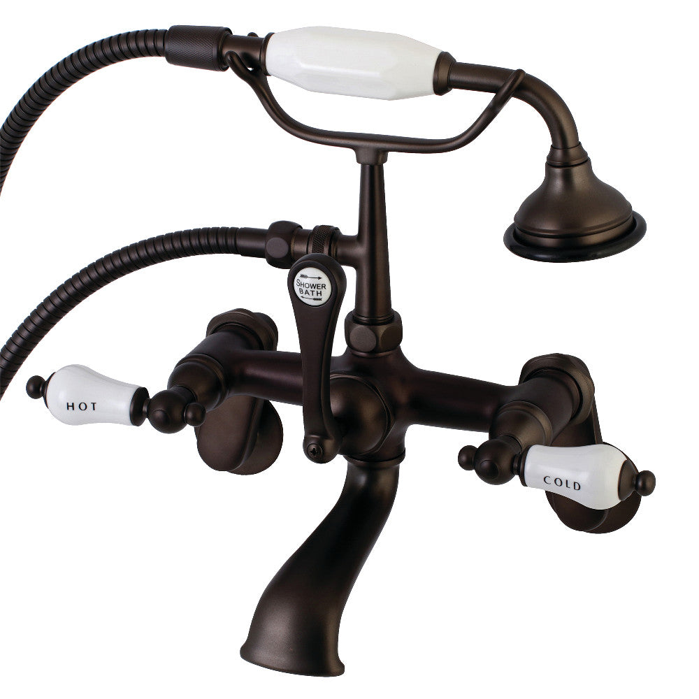 Kingston Brass AE53T5 Vintage Wall Mount Tub Faucet with Hand Shower - Classic Aqua Design for Bathroom & Shower Renovation | Perfect for Spa, Guest Bath & Luxury Home Upgrades
