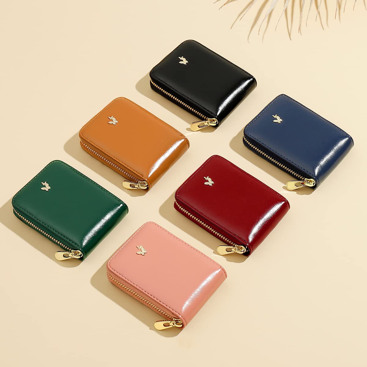 Portable Makeup Case with Mirror & Card Holder for Women - Travel Cosmetic Pouch