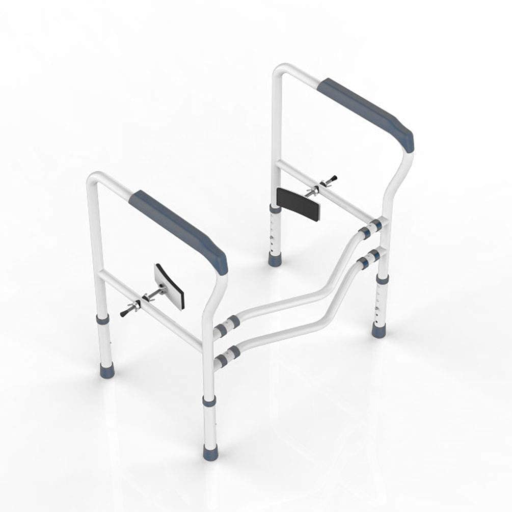 PIAOLIGN Adjustable Steel Safety Toilet Frame with Secure Clamp - Easy Installation, Height-Adjustable Legs for Bathroom Safety (Grey) | Ideal for Elderly & Disabled Users, Post-Surgery Recovery & Home Accessibility