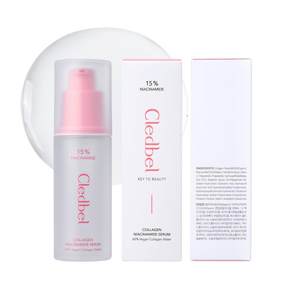 Collagen Niacinamide Serum 50ml - Brightening & Pore Minimizing Face Serum with 63% Vegan Collagen, 15% Niacinamide, Hyaluronic Acid | Korean Skincare for Dark Spots, Uneven Skin Tone | Vegan, Paraben-Free | Perfect for Daily Skincare Routine & Nighttime Hydration