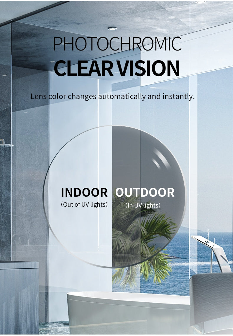 Photochromic Blue Light Blocking Glasses for Men & Women - Transition Lenses for Day & Night Use - Computer, Reading, Driving & Outdoor Activities Eyewear