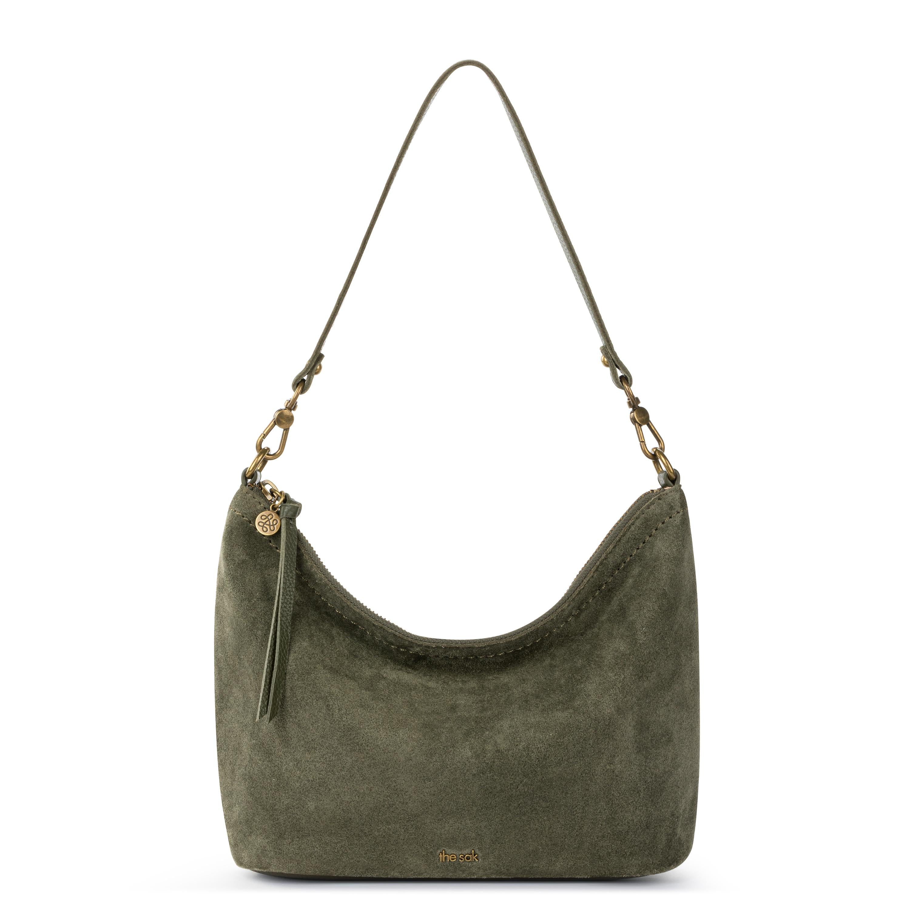 Jasmine Small Hobo Leather Moss Suede Handbag - Stylish Crossbody Purse for Women, Perfect for Work, Travel & Everyday Use