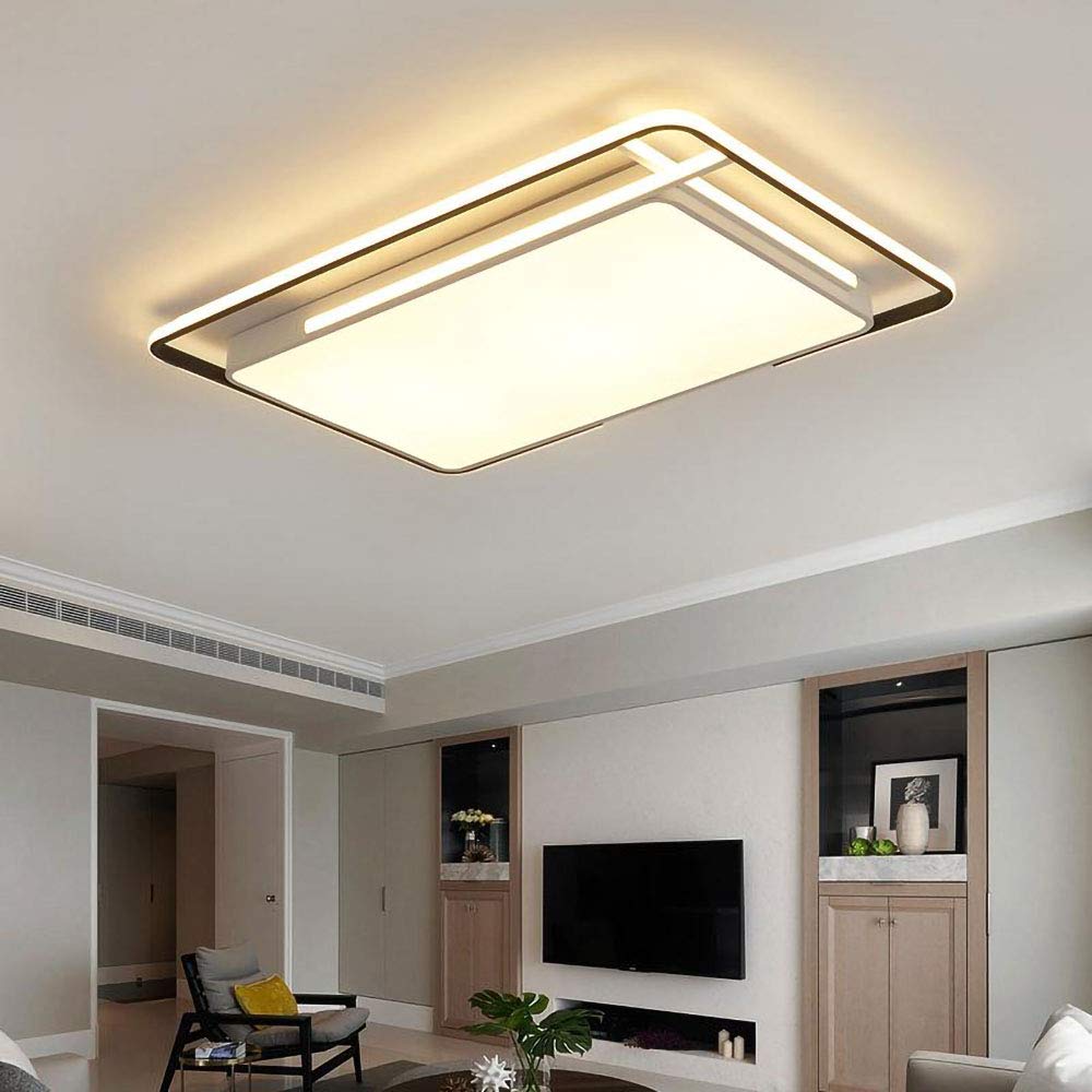 Neporal Modern LED Ceiling Light with Remote Control - 112W Dimmable, Adjustable Color Temperature - Energy Efficient LED Light Fixture for Living Room, Bedroom, Kitchen & Office