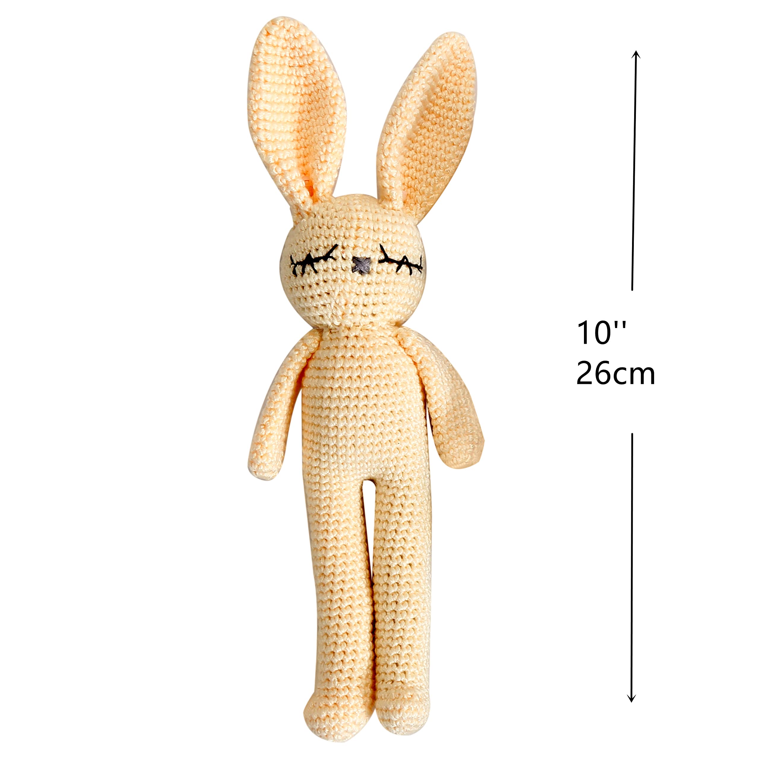 Handmade Knitted Bunny Plush Toy - Soft Stuffed Animal for Easter Gifts, Baby Sleep Companion & Newborn Nursery Decor (Cream) | Perfect for Easter Celebrations, Baby Showers & Nursery Room Decorations
