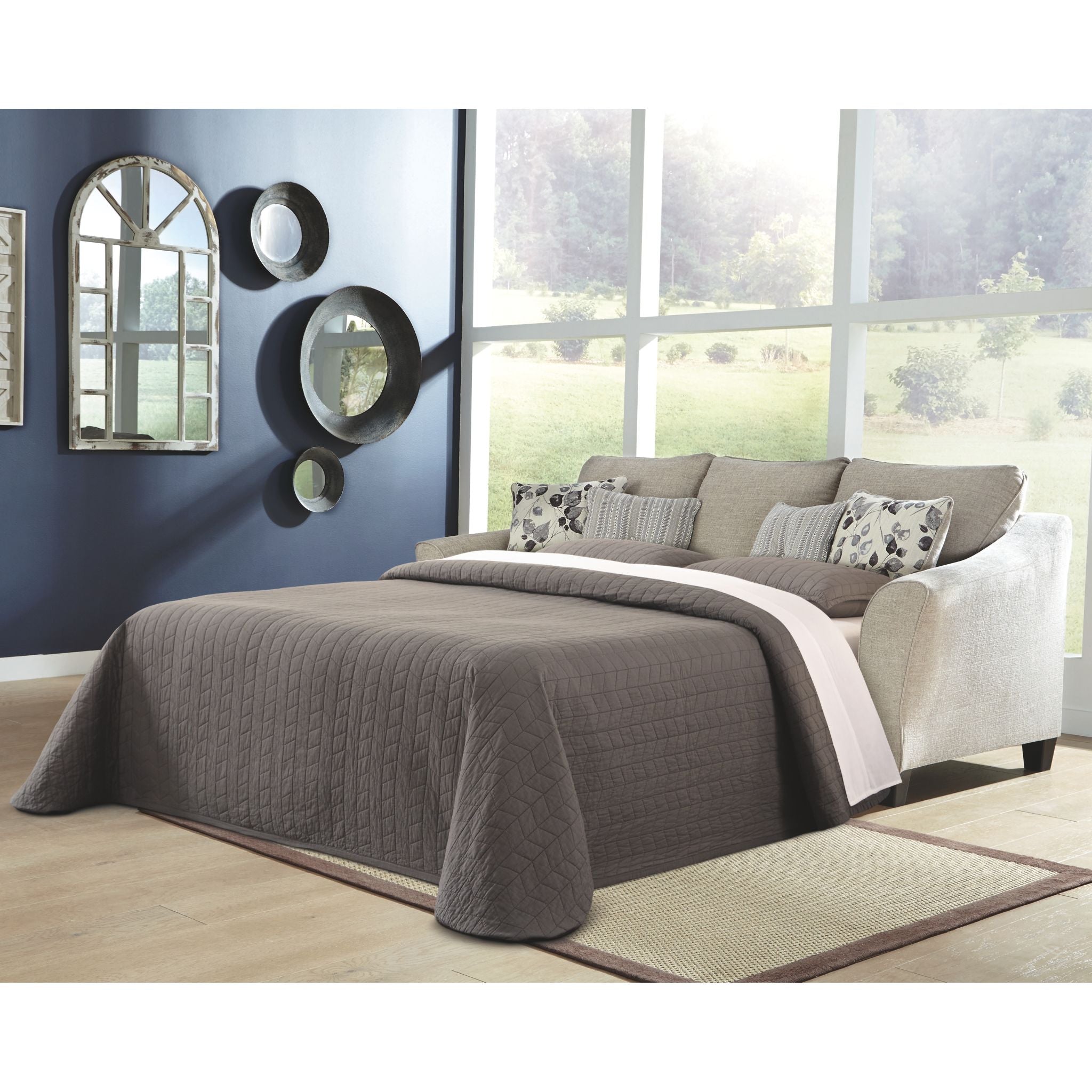 Abney Queen Sofa Chaise Sleeper - Convertible Sectional Couch with Storage | Modern Living Room Furniture for Small Spaces | Perfect for Apartments, Dorms & Guest Rooms