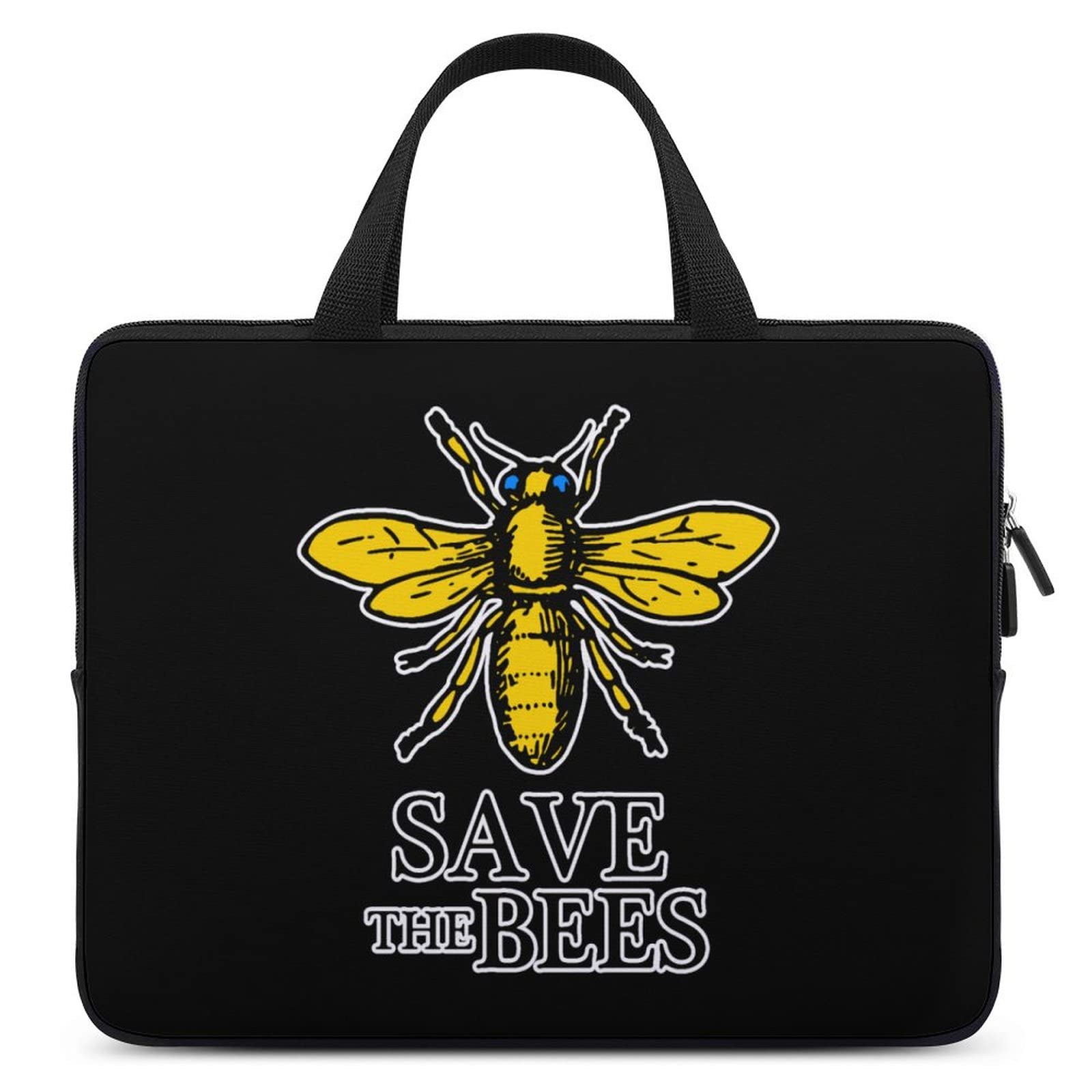 Save The Bees Waterproof Laptop Bag | Slim Business Casual Computer Briefcase for Work, Travel & School
