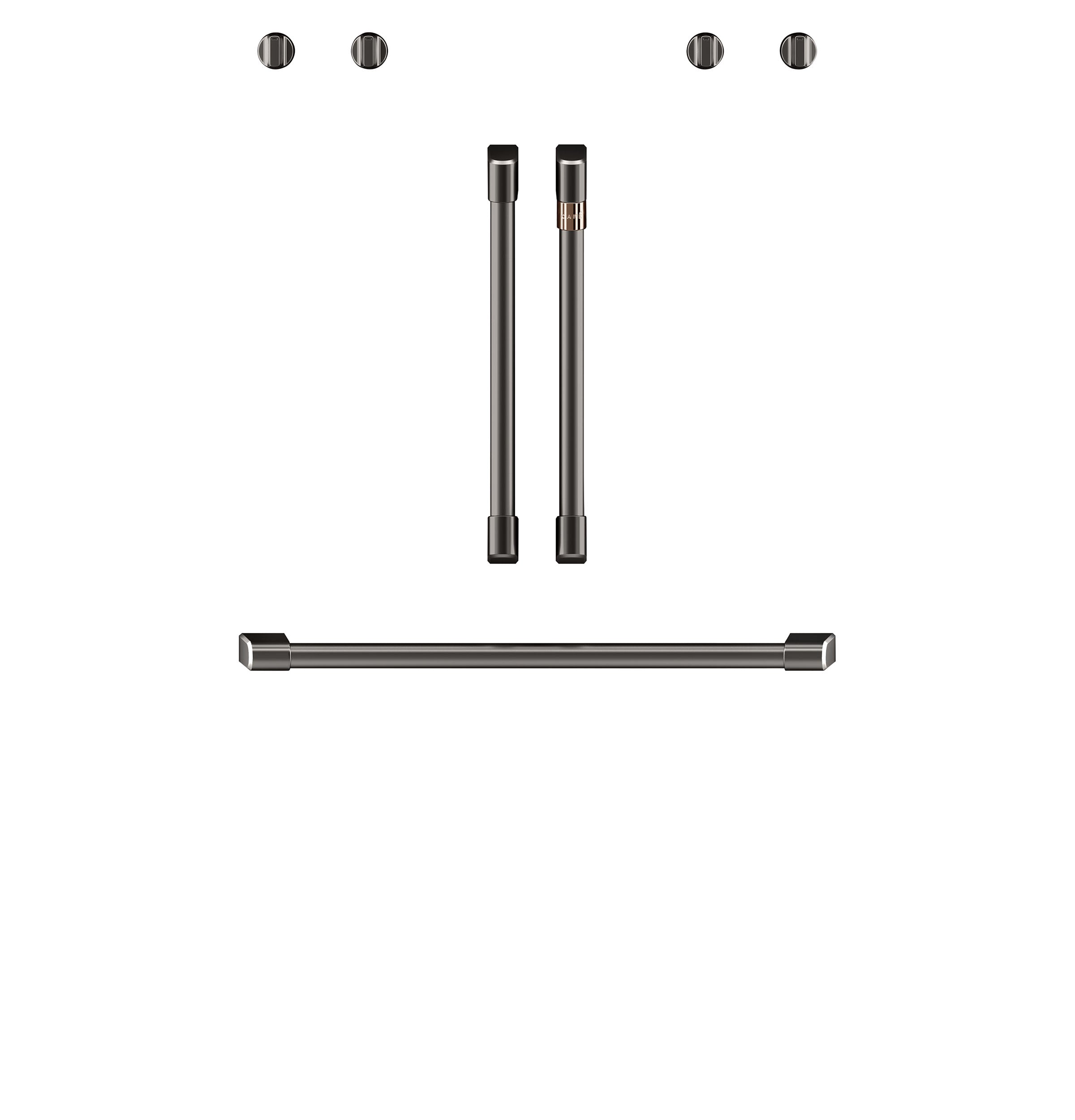 Brushed Black French Door Handles Set - 2Pcs Door Handles, 1Pc 30