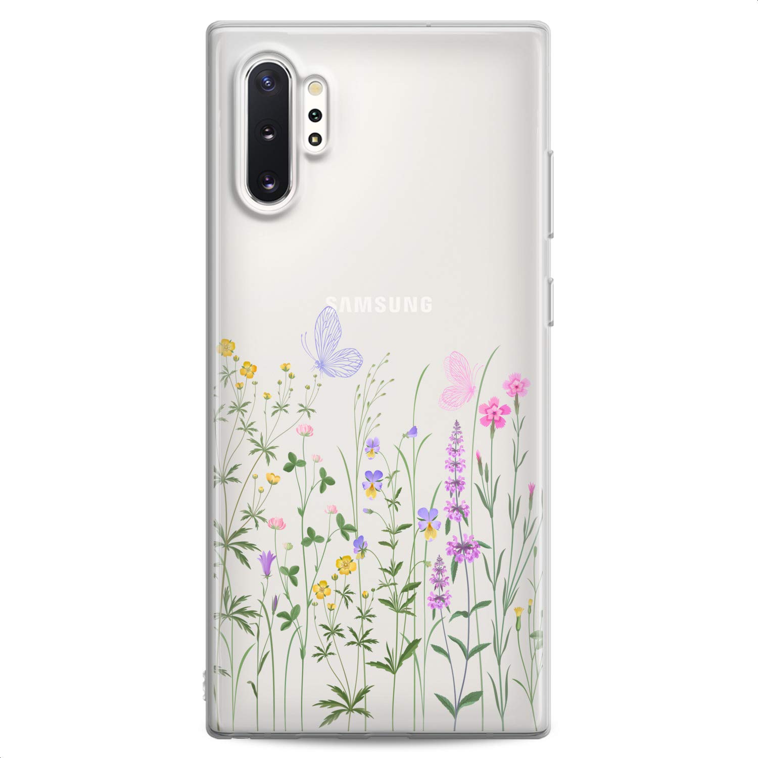 Samsung Phone Case Compatible with S24/S23 FE/S22 Plus/S21 Ultra/S20+/S10/Note 20/S10e/S9 - Slim Fit Green Plant Floral Design Flexible Silicone Cover for Women & Girls - Perfect for Daily Use, Work, and Outdoor Activities