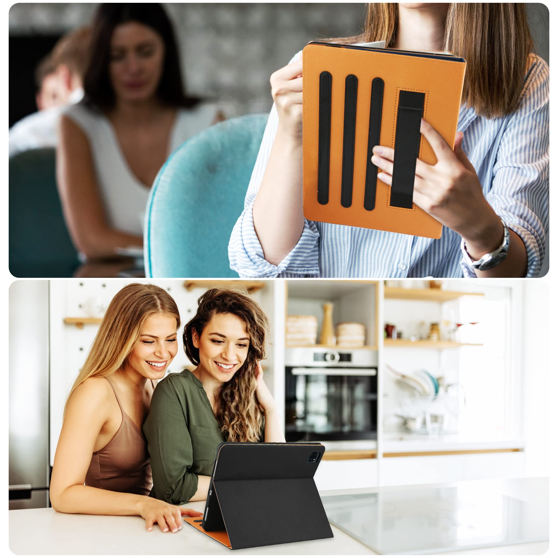 Premium iPad Pro 12.9 Case (6th/5th/4th/3rd Gen 2022-2018) with Pencil Holder - Slim Folio Stand Cover with Multiple Viewing Angles & Auto Sleep/Wake Function - Perfect for Work, Study & Travel - Available in Black & Brown