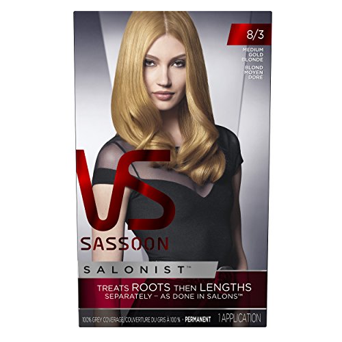 Vidal Sassoon Salonist Permanent Hair Color Kit - 8/3 Medium Gold Blonde for Salon-Quality At-Home Hair Dye | Perfect for DIY Hair Coloring, Touch-Ups & Salon-Like Results