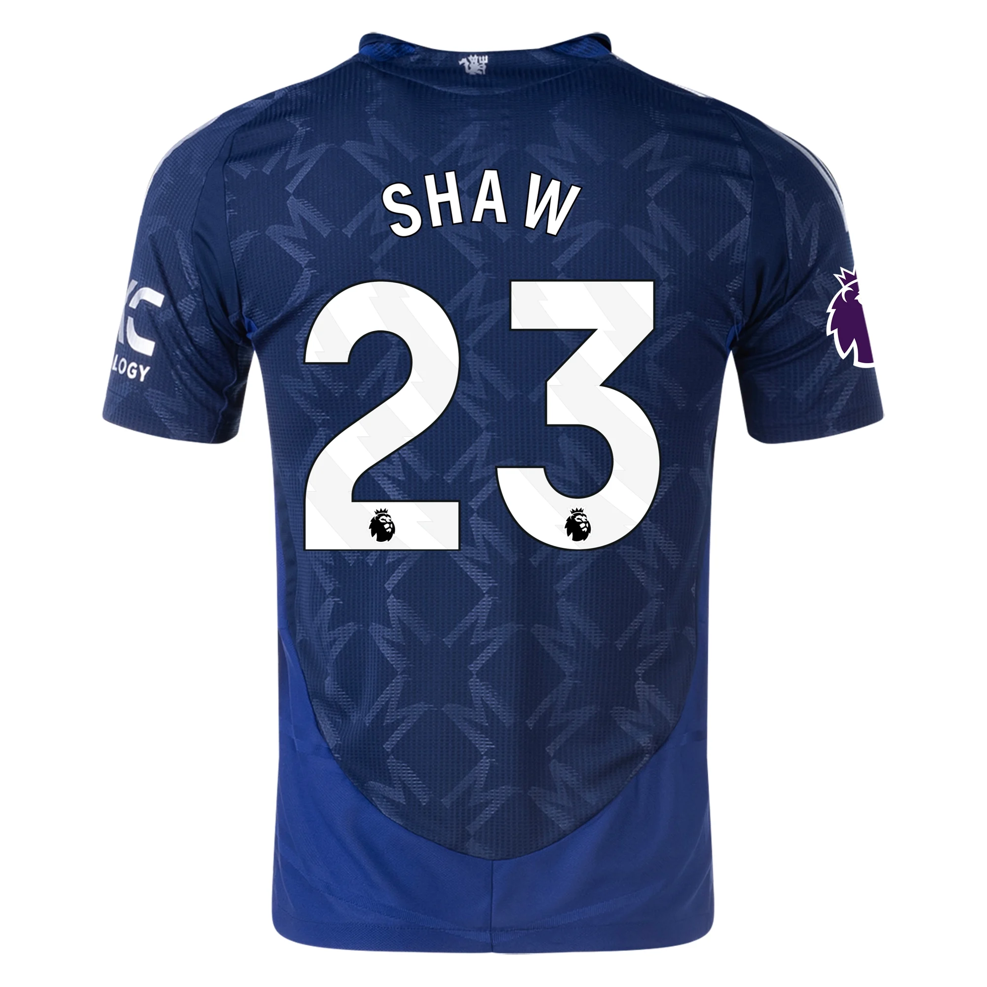 Adidas Manchester United Authentic Luke Shaw Away Jersey 24/25 - Night Indigo with EPL Patch | Official Soccer Uniform for Fans & Players | Perfect for Match Days & Sports Events