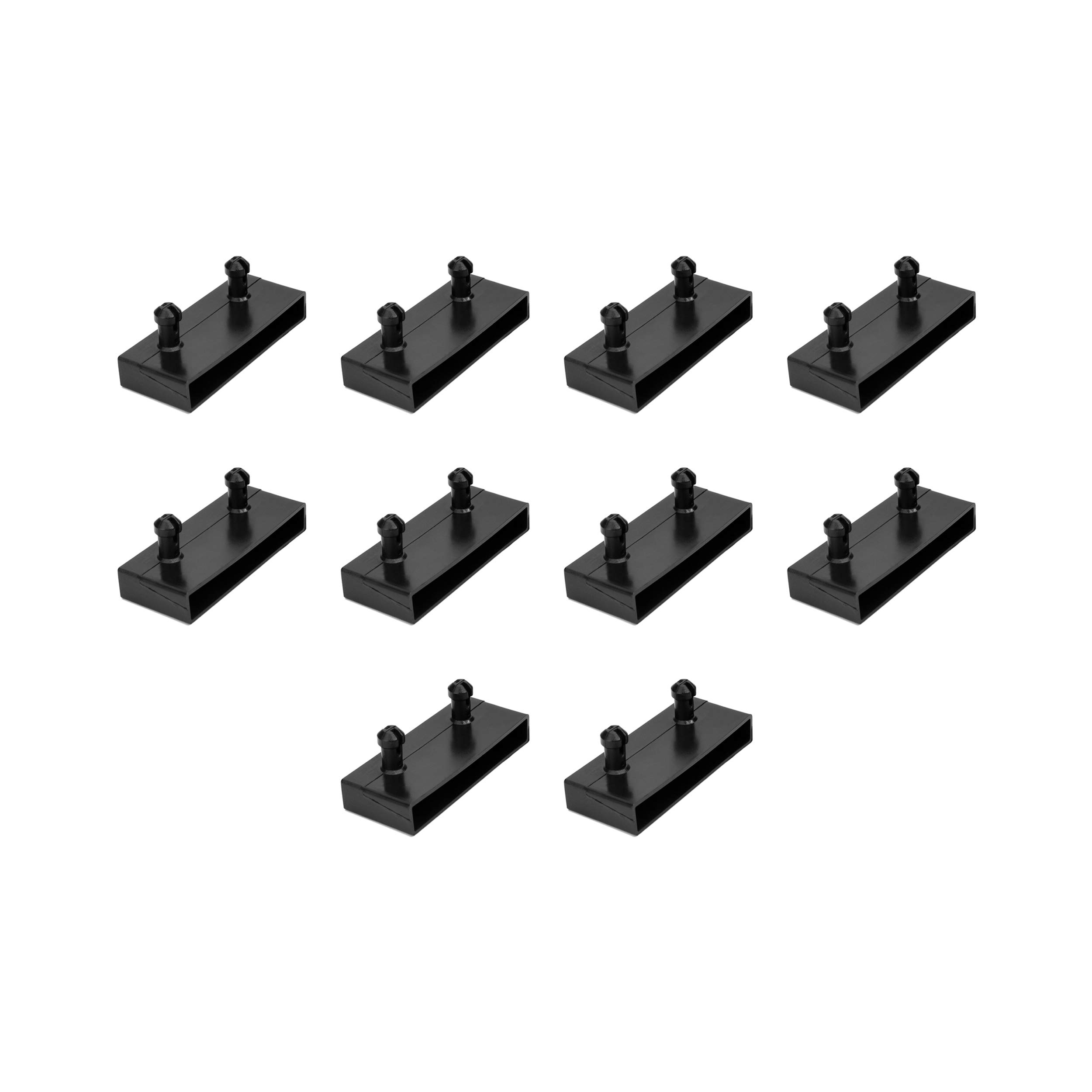 63mm x 12mm Metal Bed Frame Side Slat Holder Caps - 2 Prong Design (Pack of 10) - Perfect for Bed Frame Repair and Reinforcement in Home Furniture Assembly