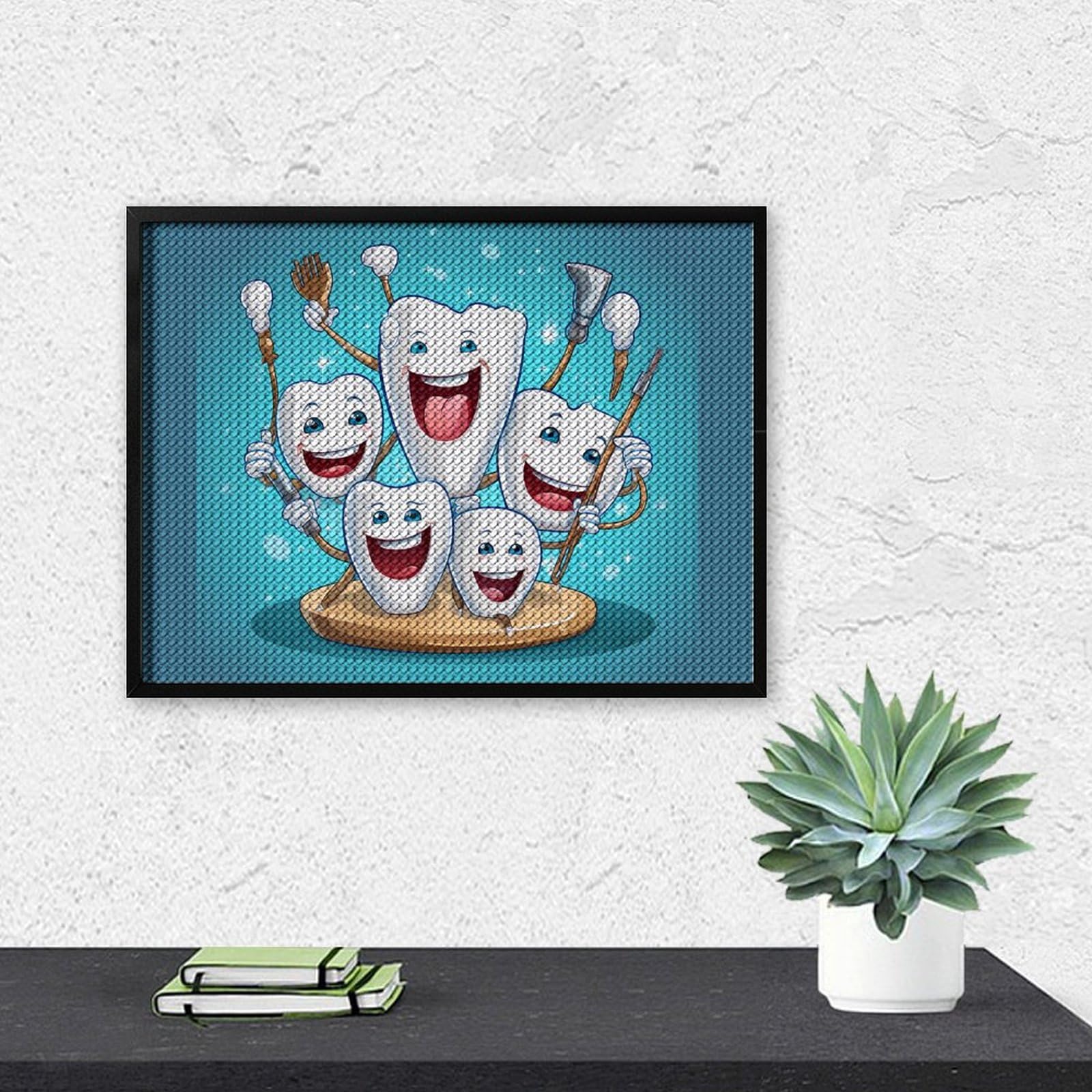 Diamond Painting Kits for Adults - Round Teeth Dentist Dentistry Dental Theme, DIY Wall Art Decor for Home, Living Room, Office | Perfect Gift for Dental Professionals & Art Lovers