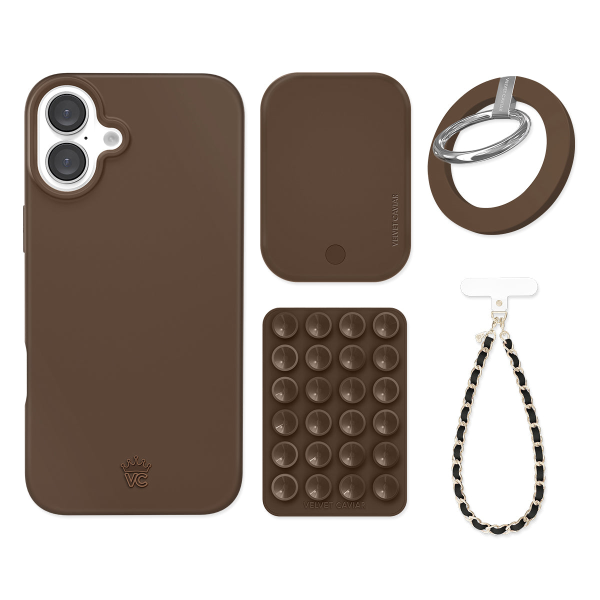 Premium Espresso Brown iPhone Case with Grip - Anti-Slip Protective Cover for iPhone 13/14/15 Pro Max - Perfect for Work, Travel & Everyday Use