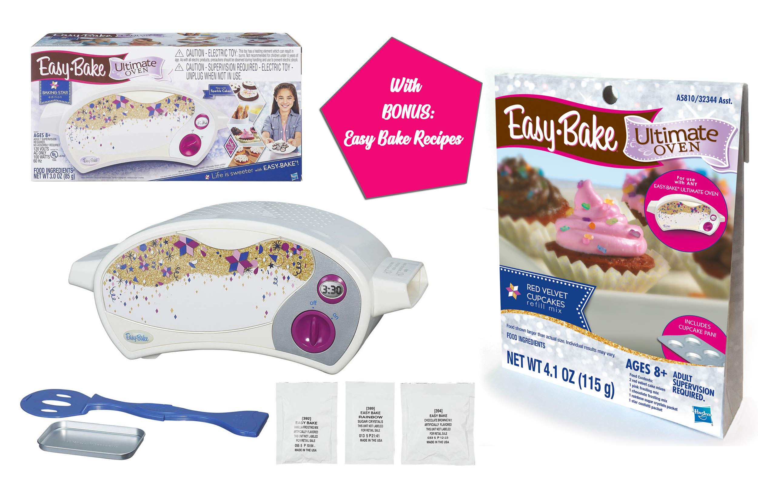 Easy Bake Ultimate Oven Gift Set for Kids - Little Chef Baking Kit with Red Velvet Cupcake Mix | Birthday & Holiday Present for Boys & Girls | Perfect for Pretend Play & Baking Fun at Home