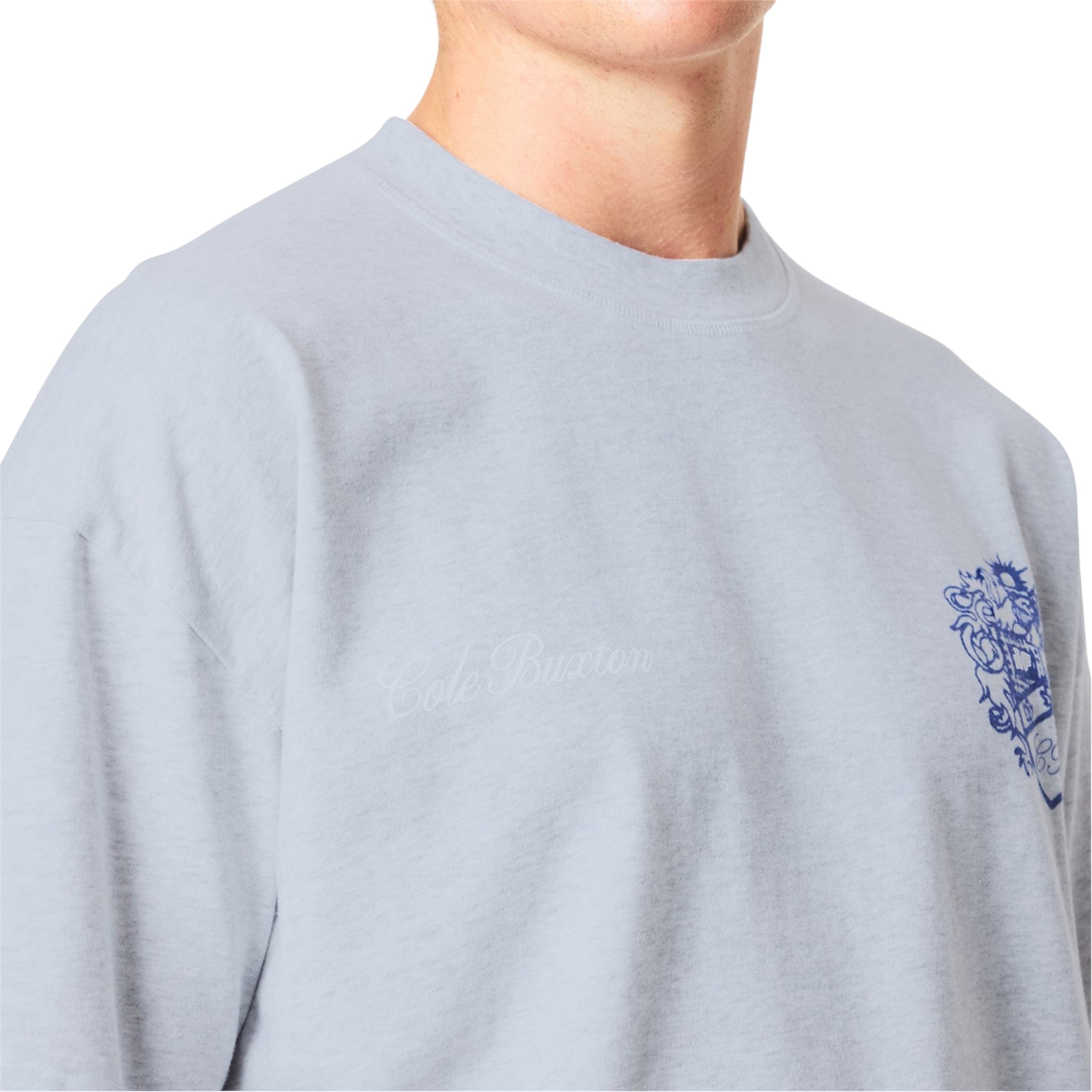 Cole Buxton Collegiate Grey T-Shirt for Men - Soft Cotton Crewneck Tee for Casual Wear & Street Style | Perfect for Everyday Outfits, Gym, and Layering