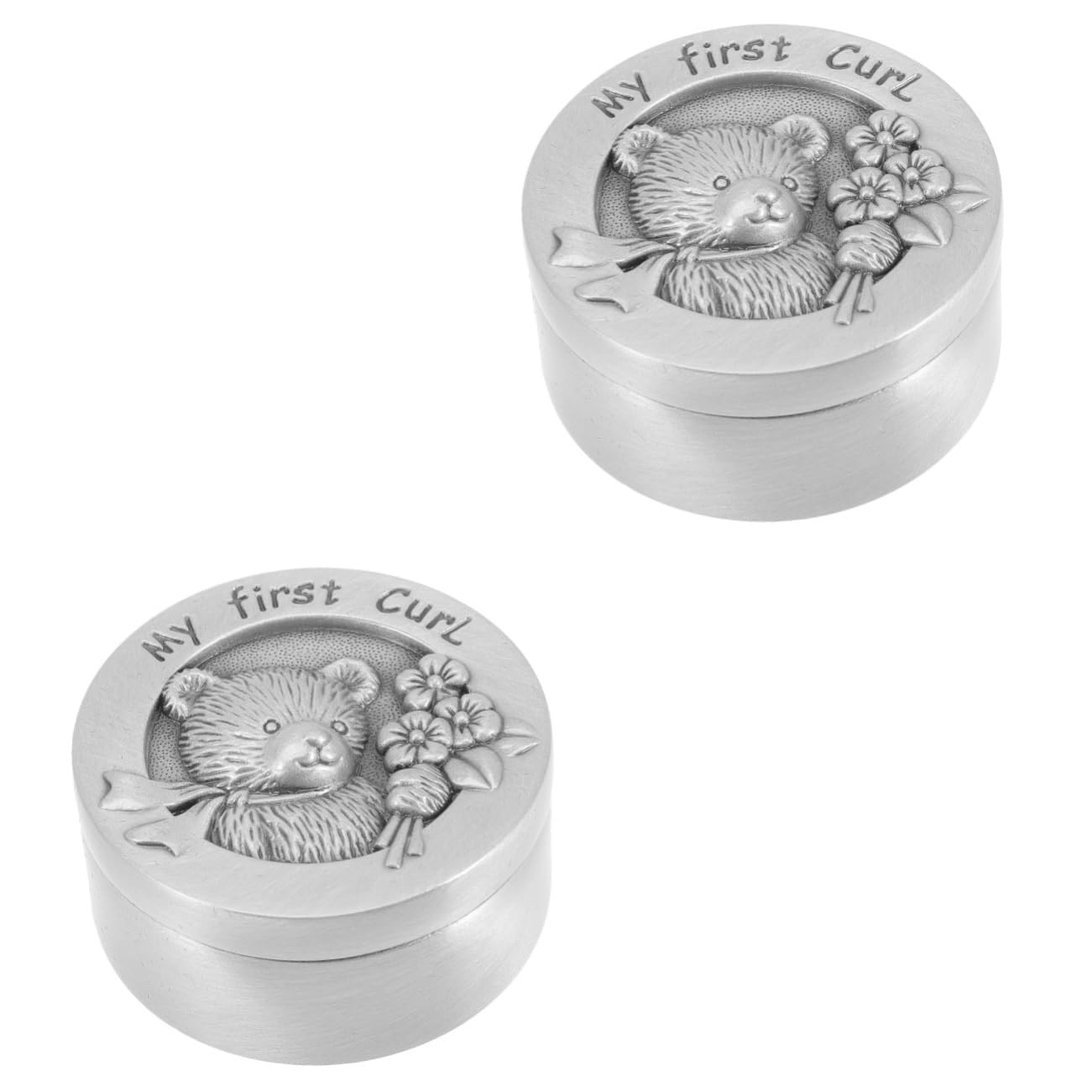 IWOWHERO 2 Pack Baby Tooth Keepsake Box - Stainless Steel First Tooth Holder for Newborn, Infant & Toddler Memories - Perfect Baby Shower Gift & 1st Birthday Present (Lanugo Collection Case)