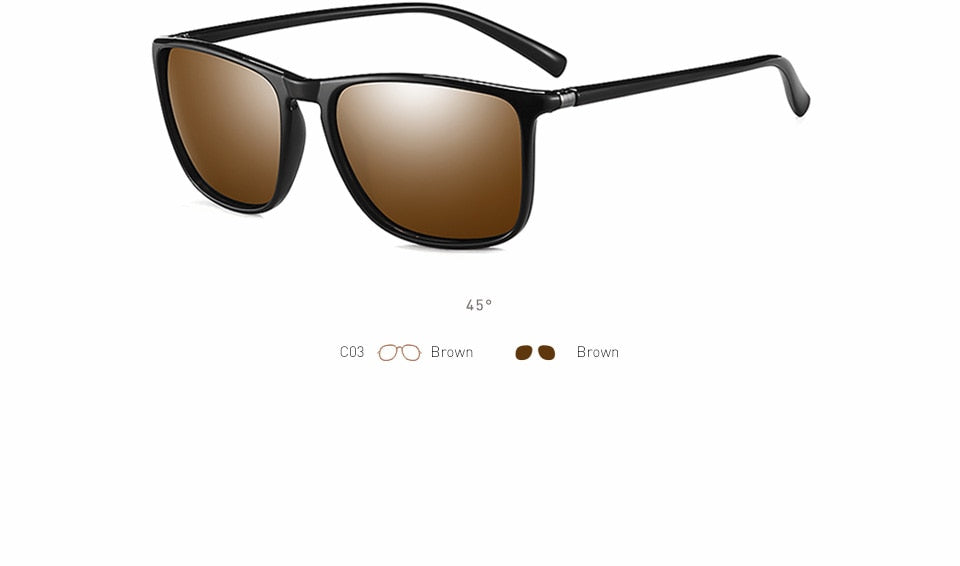 20/20 Brand Classic Polarized Sunglasses for Men - UV Protection, TR90 Lightweight Frame (TR138) - Perfect for Driving, Fishing & Outdoor Activities