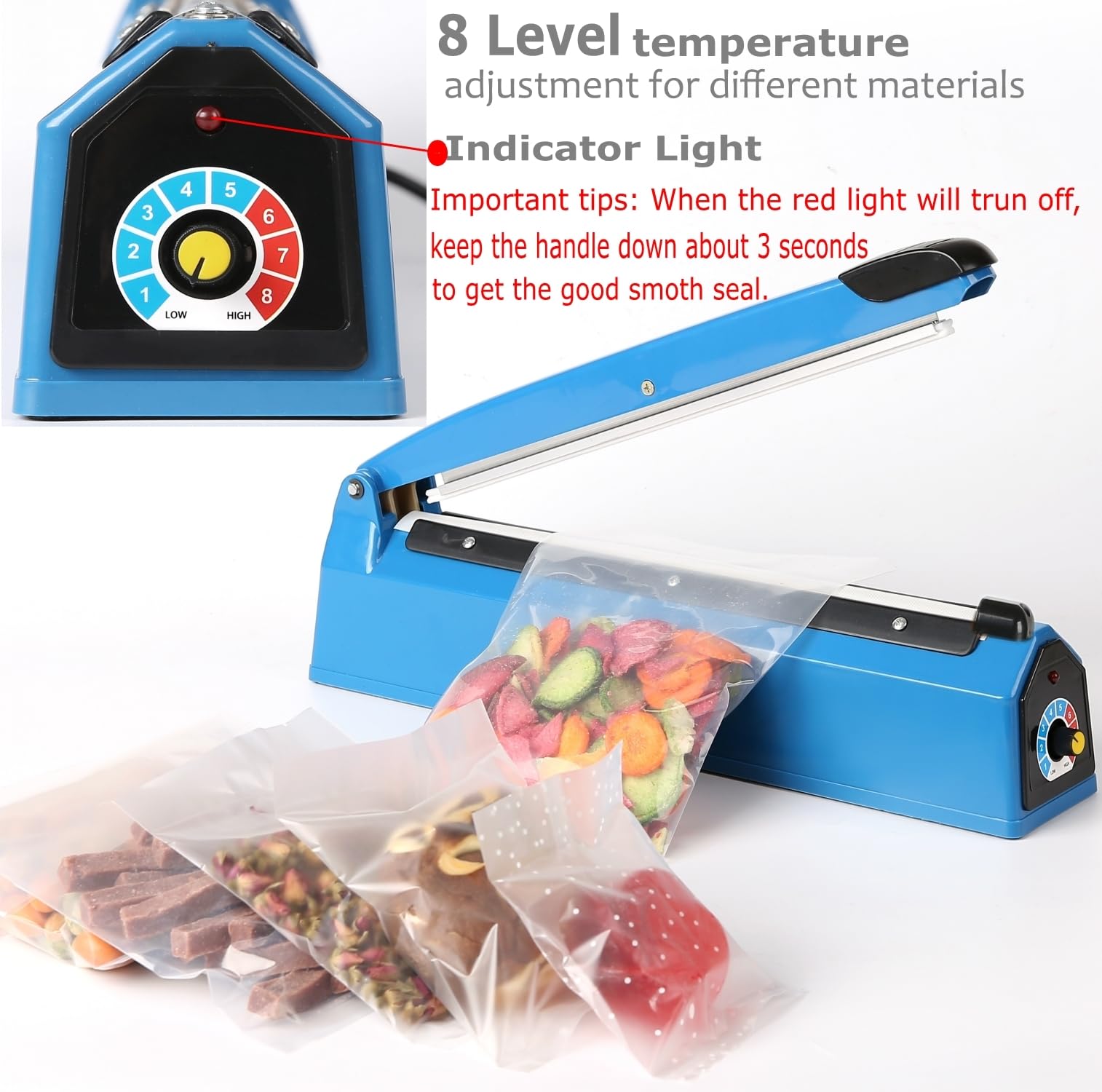 12 Inch Impulse Heat Sealer Machine for Plastic Bags - Manual PE/PP Poly Bag Sealer with Extra Replacement Heating Element - Perfect for Food Packaging, Retail Stores & Warehouse Sealing Operations