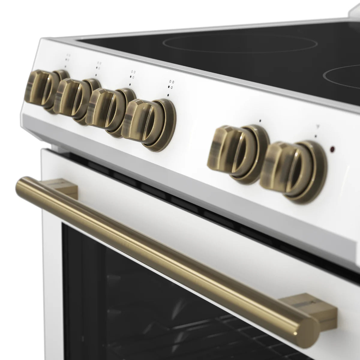 FORNO Espresso Leonardo 30 Electric Range, 30-Inch White Built-In Cooktop with 4 Sealed Burners - Perfect for Modern Kitchens & Home Cooking