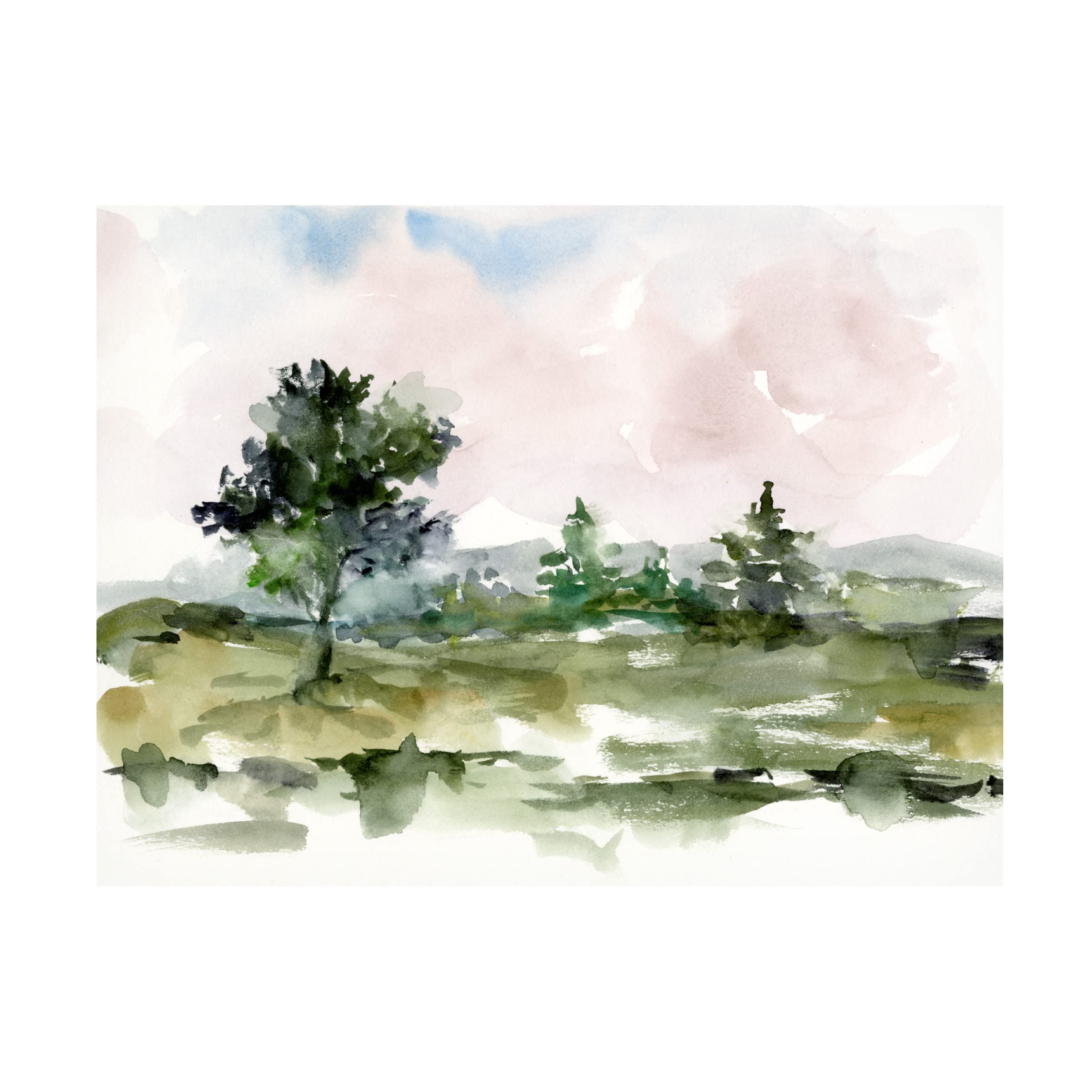 Ethan Harper 'Mauve Sunset I' Canvas Wall Art Print - Modern Landscape Painting for Living Room, Bedroom & Office Decor