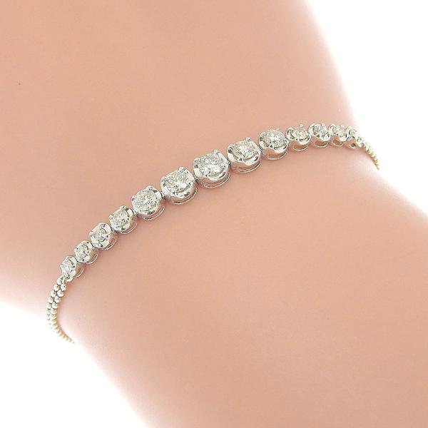 18K Diamond Row Bracelet - Luxury Gold Tennis Bracelet with Sparkling Diamonds - Perfect for Weddings, Anniversaries & Special Occasions