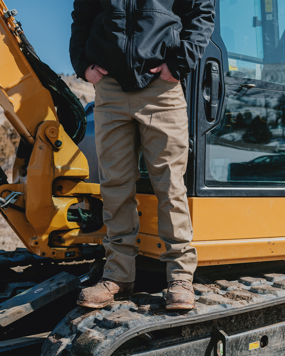 Men's Double Front Stretch Canvas Pants - Straight Fit Workwear for Outdoor & Casual Wear