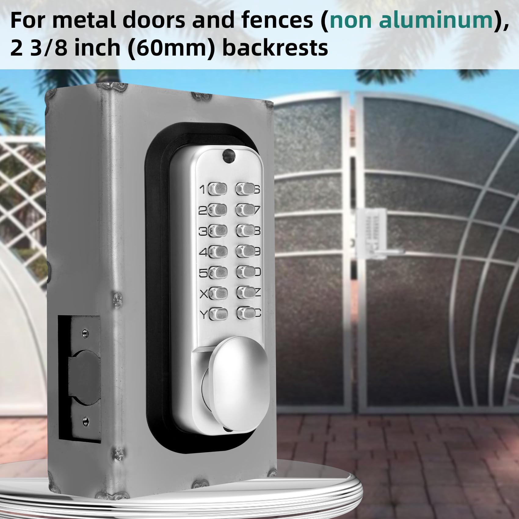 GB2020 Heavy Duty Steel Gate Lock Box with Double Keypad Mechanical Combination Lock - Secure Metal Gates & Fences (2-3/8