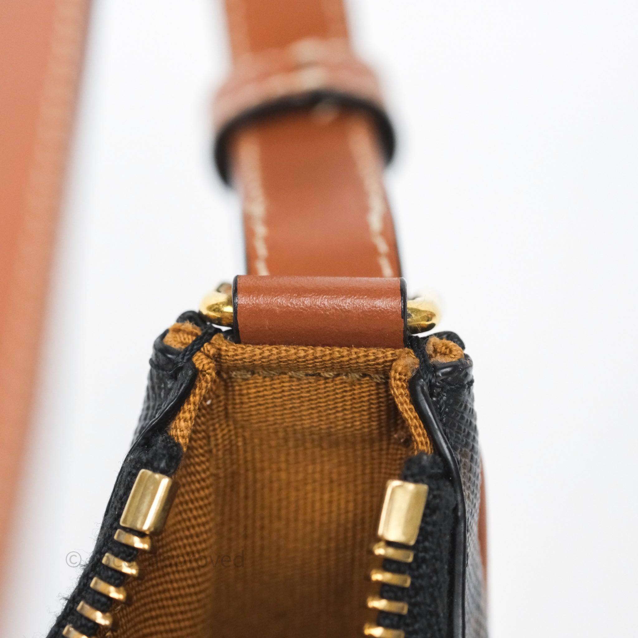 Celine Mini Ava Bag in Triomphe Canvas & Calfskin Leather - Tan Crossbody Purse for Women | Perfect for Everyday Use, Work & Travel