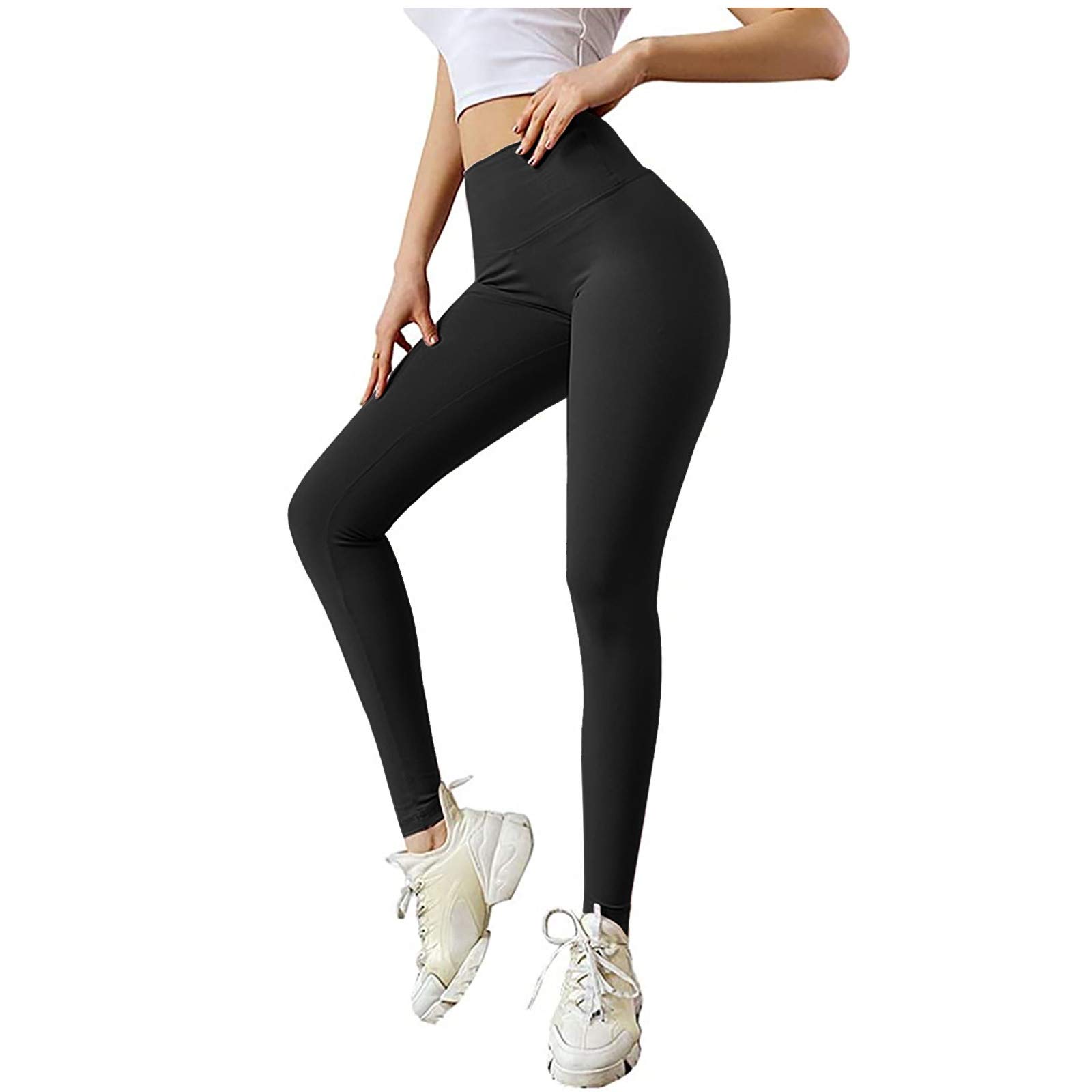 High Waist V Cross Waist Leggings for Women - Tummy Control Workout Yoga Pants - Perfect for Gym, Running, Yoga & Everyday Wear