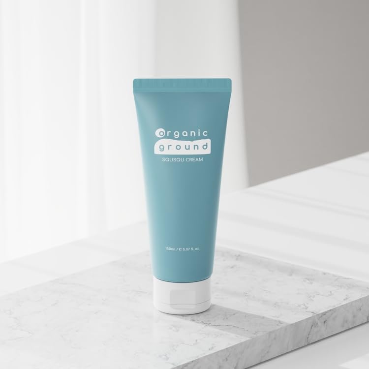 SQUSQU Cream High Moisturizing Baby Organic Face & Body Lotion - 5.1 fl oz (150ml) Hypoallergenic Korean Skincare for Sensitive Skin - Perfect for Daily Hydration, Diaper Rash Prevention & Winter Dry Skin Care
