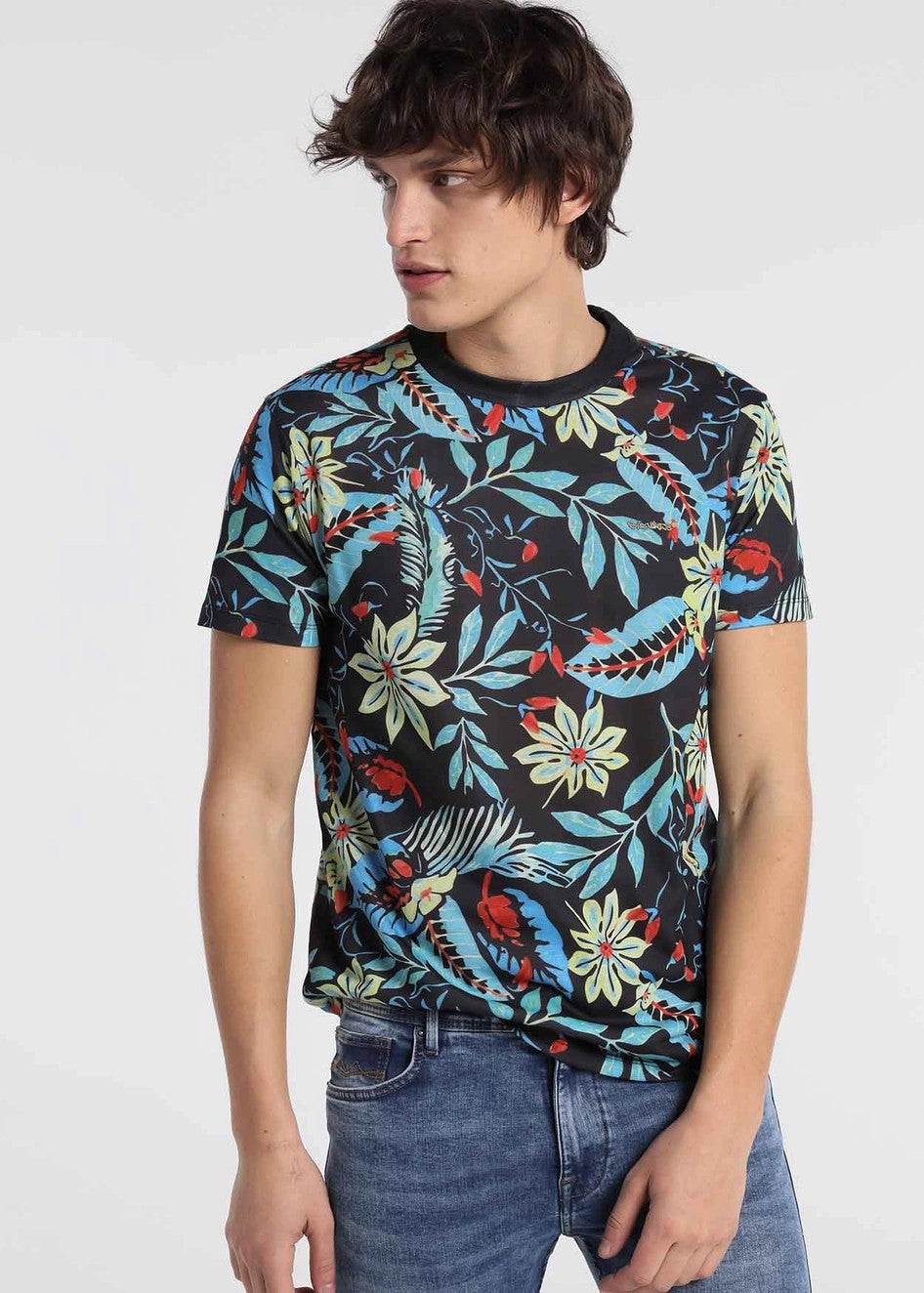 Six Valves Tropical Cotton T-Shirt for Men - Breathable Summer Casual Tee - Beach Vacation & Outdoor Activities