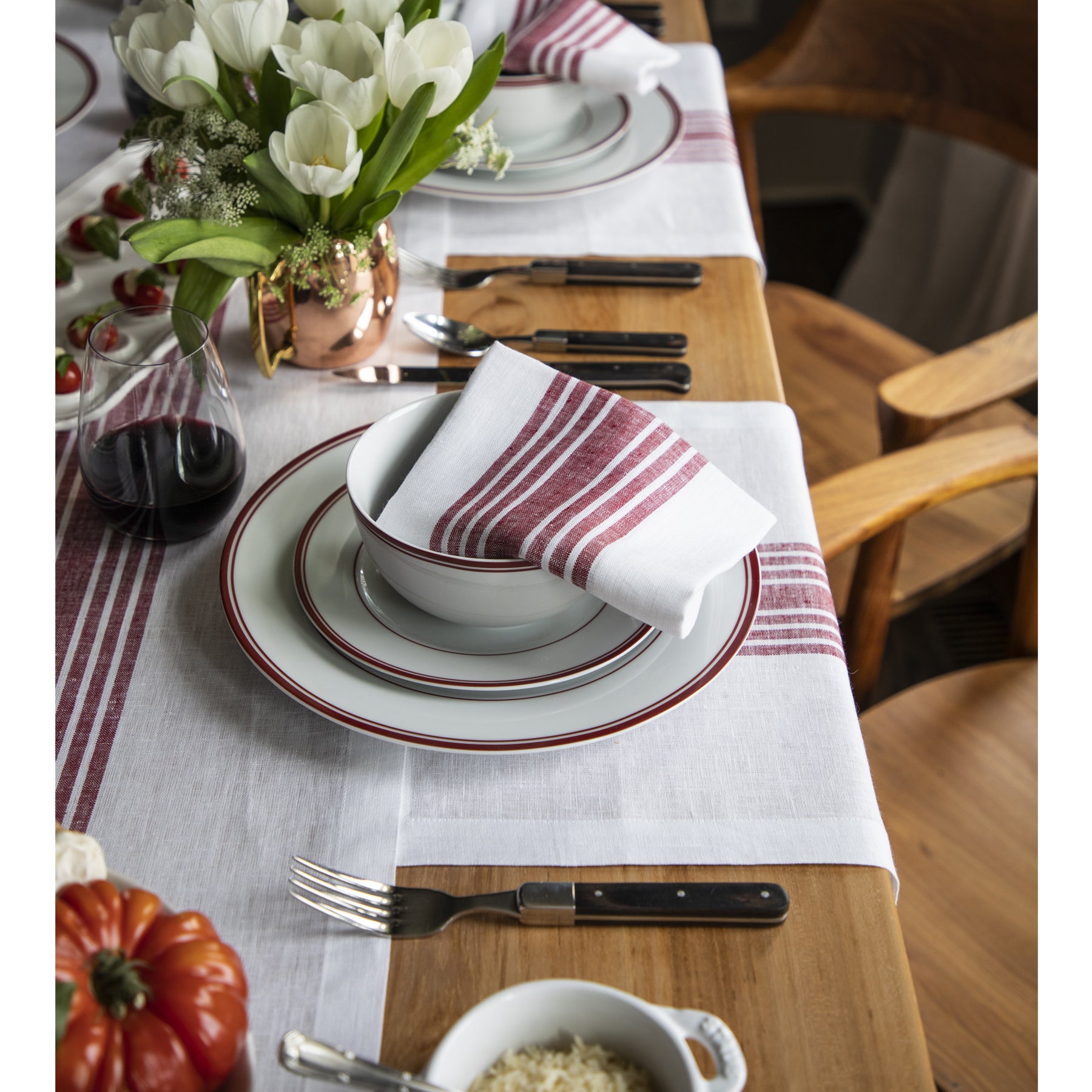 Farmhouse Style Placemats Set of 4 - Rustic Cotton Table Mats for Dining Room, Kitchen & Holiday Decor - Perfect for Thanksgiving, Christmas & Everyday Use