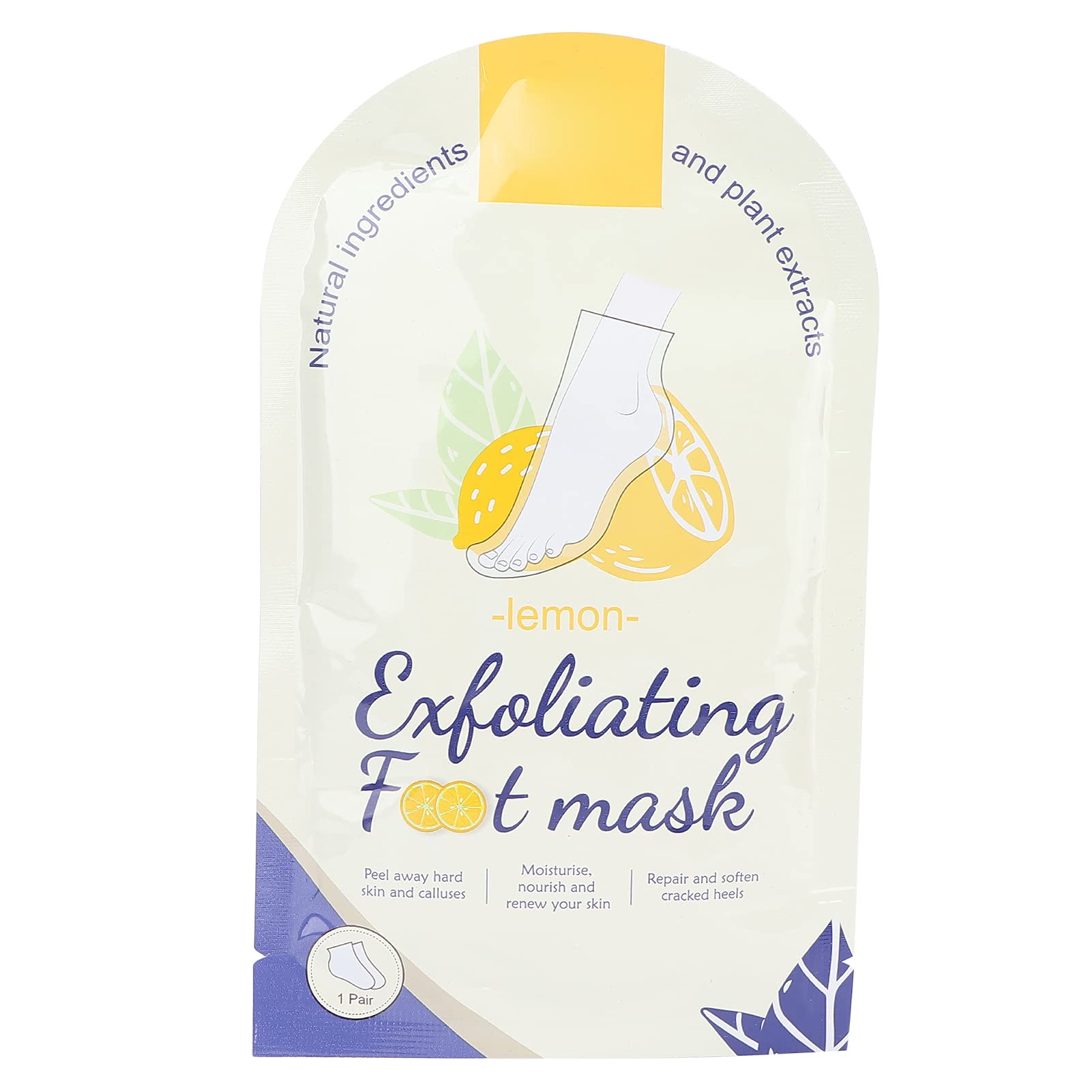 Exfoliating Foot Peel Mask with Lemon Extract - Dead Skin & Callus Remover, Deep Moisturizing & Fast Absorbing Foot Care Treatment - Perfect for Pedicures, Cracked Heels & At-Home Spa Days