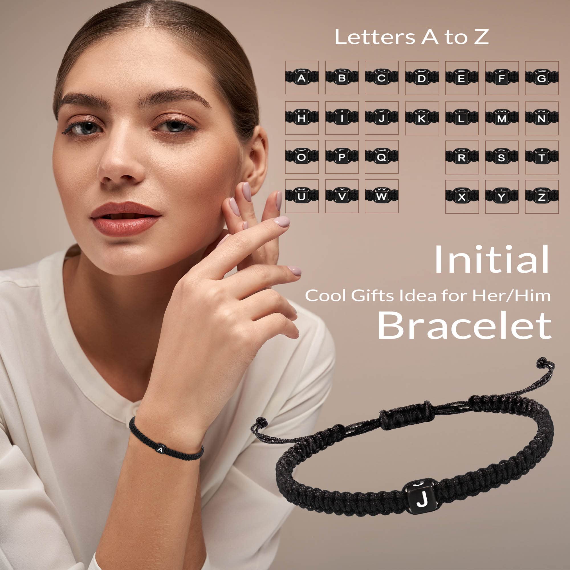 Personalized Initial Bracelets for Women & Men - Custom Letter A-Z Charm Adjustable Braided Jewelry - Best Gifts for Her, Teen Girl, Best Friend, Mom - Birthday, Graduation, Mother's Day, Christmas, Valentine's Day - Perfect for Everyday Wear, Special Occasions & Gift Giving