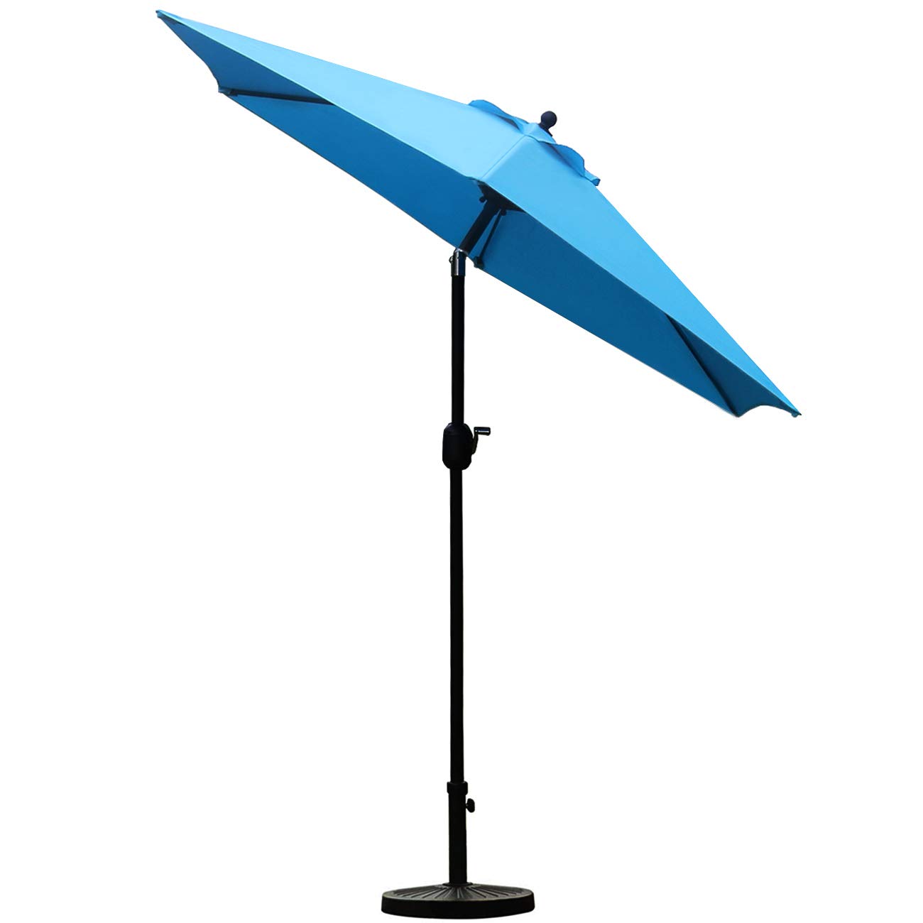 Sunnyglade 7.5' Blue Patio Umbrella with Tilt & Crank - Perfect for Outdoor Dining & Market Stalls