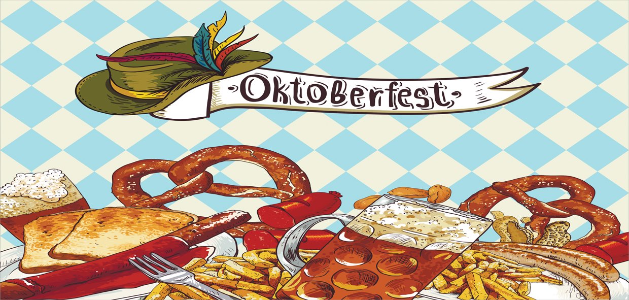 Lunarable Oktoberfest Beer Mug - Printed Ceramic Coffee Cup for Tea, Water & Drinks - Colorful Pretzel Carnival & German Festival Design - Perfect for Oktoberfest Parties, Themed Events & Gift Giving
