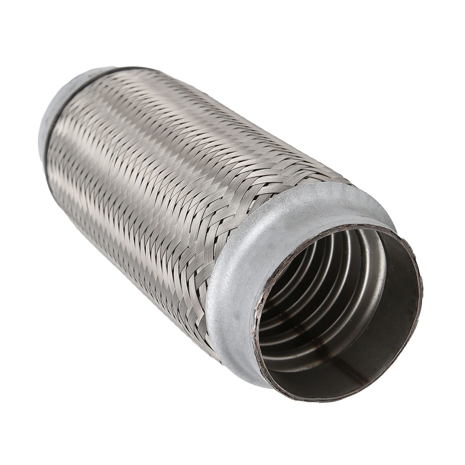 Set of 2 Stainless Steel Flexible Joint Tubes - 2.5x8in Universal Exhaust Pipe for Turbo Wastegate & Drain Pipe | Rust-Proof & Durable | Perfect for Automotive Exhaust Systems & Turbo Upgrades