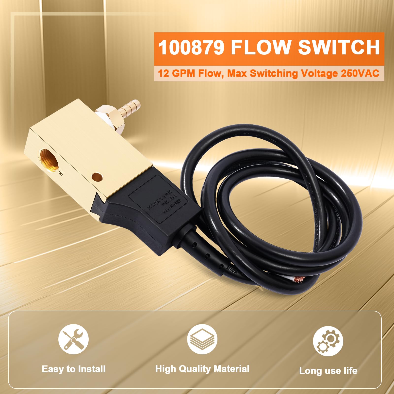 TMT Flow Switch with Pilot Feature for General Pump - 12.0 GPM, 4000 PSI, Vertical Mount - Ideal for Water Filtration, Irrigation Systems & Industrial Fluid Control