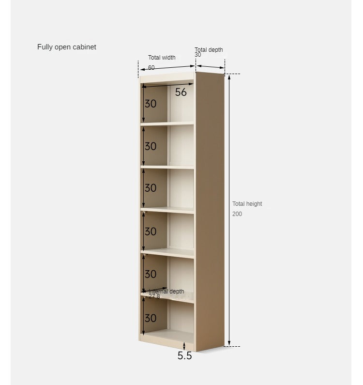 Premium Poplar Solid Wood Bookcase - Light Luxury Style for Home Office, Living Room & Library | Modern Wooden Bookshelf Organizer