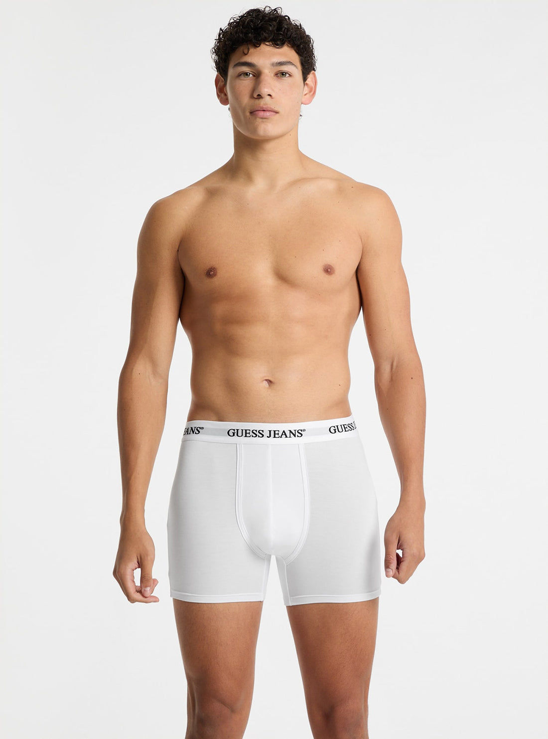 Guess Men's White 2-Pack Cotton Boxer Briefs - Soft Comfort Underwear for Everyday Wear & Gym Workouts