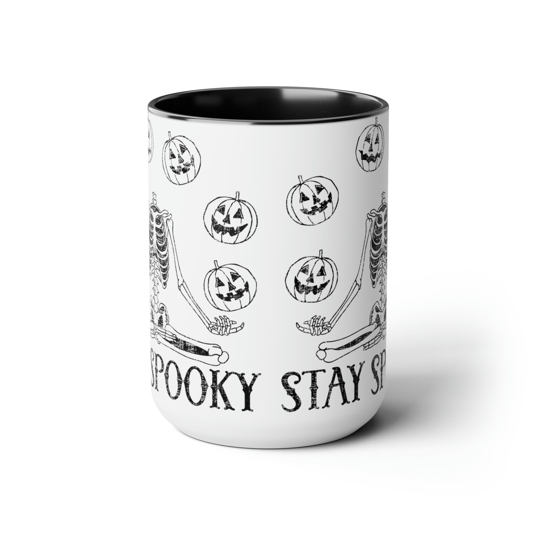 Halloween Coffee Mug - Spooky Pumpkin & Skeleton Design - Perfect for Coffee, Tea or Hot Chocolate - Great Halloween Gift for Horror Fans & Spooky Season Decor