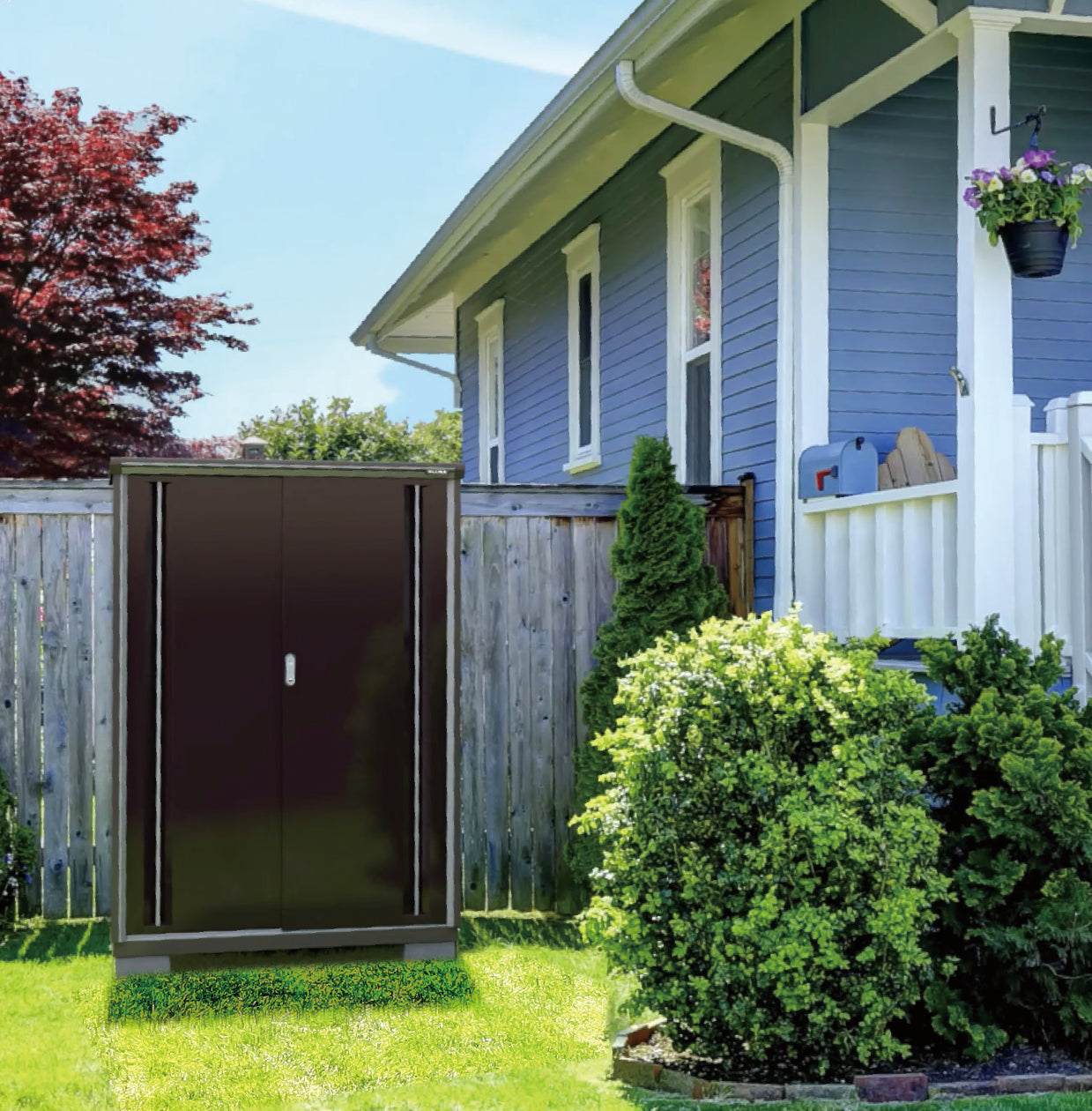 Pre-Order Inaba Outdoor Storage Cabinet KMW 096D (36.2x25x63.1 inches) 33.1 cu ft - Weatherproof Garden Shed for Patio, Backyard & Poolside Storage