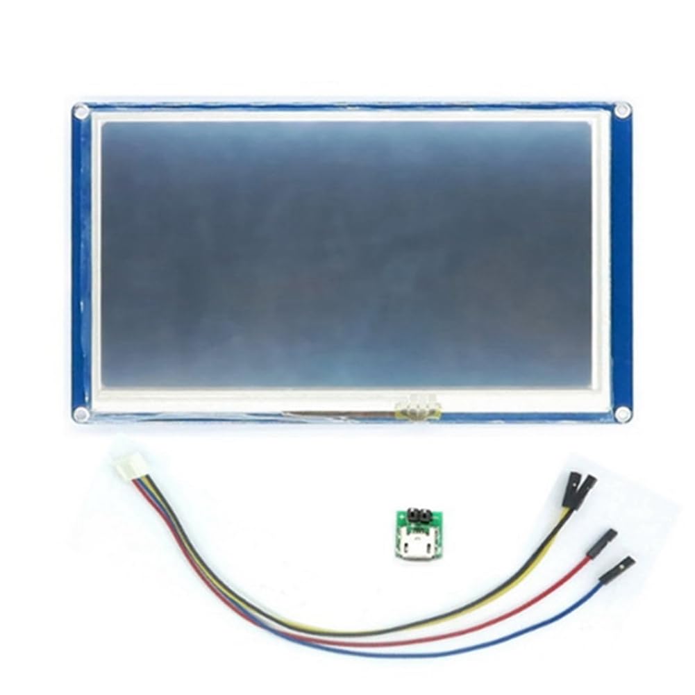 Runioney 7-Inch HMI LCD Touch Display - NX8048T070 Blue Resistive Screen for Industrial Control & Automation | Enhanced Human-Machine Interface for PLC, CNC, and Smart Home Systems