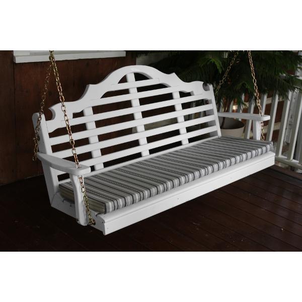 Original Yellow Pine Marlboro Swing - Classic Wooden Porch Swing for Outdoor Patio, Garden, and Backyard Relaxation