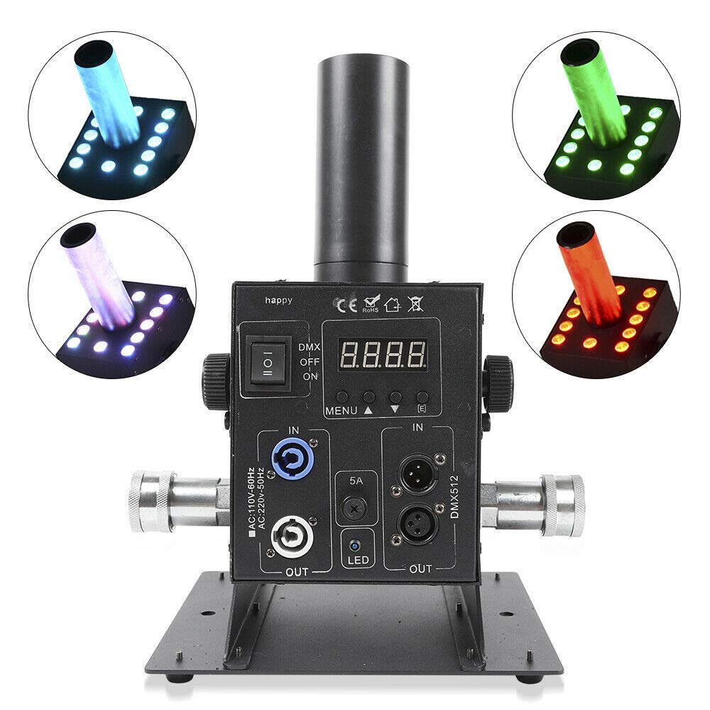 Professional LED CO2 Jet Fog Machine with DMX Control - 360° Adjustable Nozzle for Stage Lighting, DJ Shows, Halloween & Party Effects (Smoke Machine)