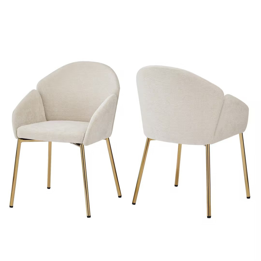 Modern Dining Chairs Set of 2 - Comfortable Kitchen Chairs with Sturdy Metal Frame - Perfect for Dining Room, Kitchen, Breakfast Nook & Small Spaces