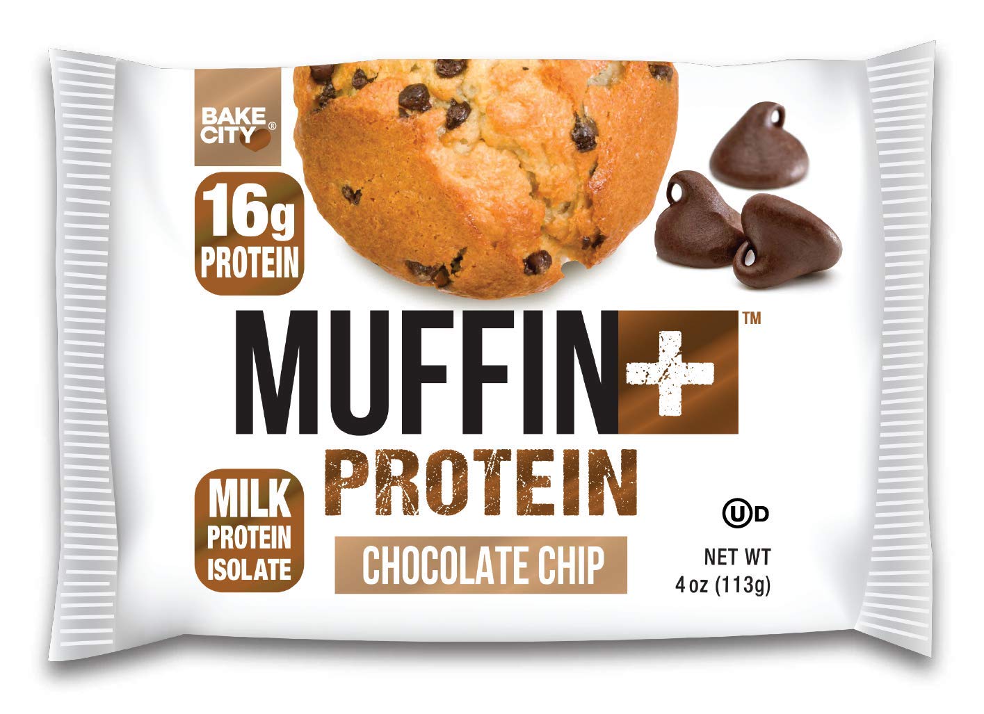 Bake City Protein Muffins - Chocolate Chip Flavor, 12 Pack (4oz Each) | High Protein Snack with 16g Protein Per Muffin | Perfect for Post-Workout Recovery, Healthy Breakfast & On-the-Go Snacking