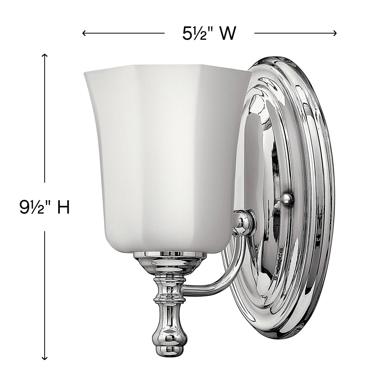Hinkley Shelly Collection Traditional One Light Bathroom Vanity Fixture in Chrome - Perfect for Modern and Classic Bathroom Lighting Décor